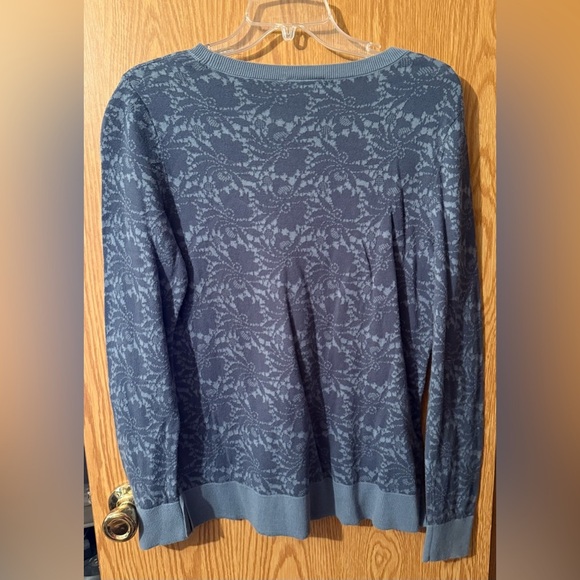 LOFT Blue Patterned Sweater - Picture 3 of 7